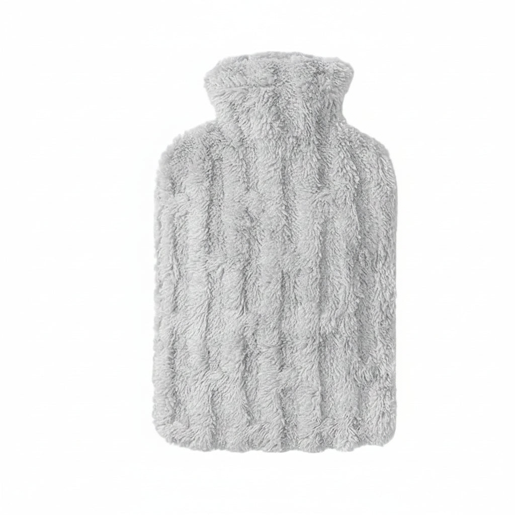 Bouillotte Eau Chaude à Peluche Grise